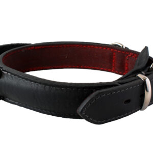 Dog control halsbånd i læder sort