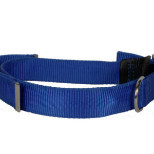 Dog control halsbånd i blå nylon