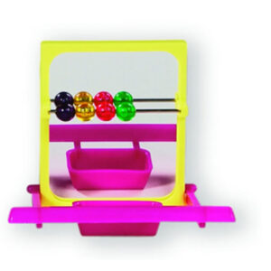 Living World spejl med siddepind lilla gul